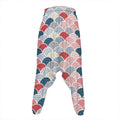 Japanese Geometric Pattern Print Hammer Pants