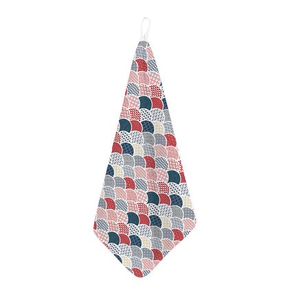 Japanese Geometric Pattern Print Hand Towel