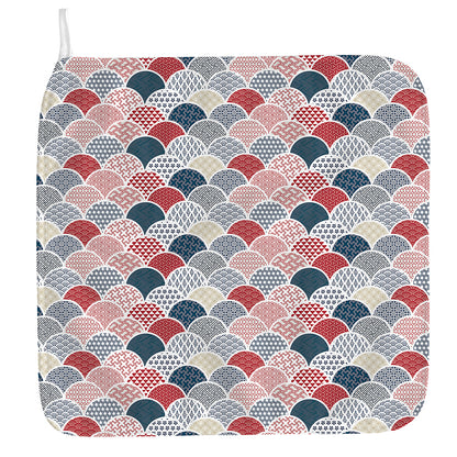 Japanese Geometric Pattern Print Hand Towel