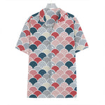 Japanese Geometric Pattern Print Hawaiian Shirt