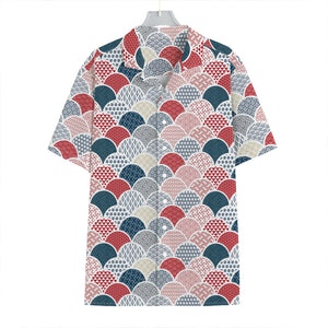 Japanese Geometric Pattern Print Hawaiian Shirt