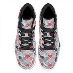 Japanese Geometric Pattern Print High Top Leather Sneakers