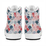 Japanese Geometric Pattern Print High Top Leather Sneakers