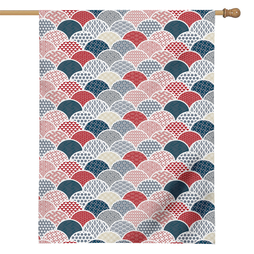 Japanese Geometric Pattern Print House Flag