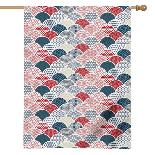 Japanese Geometric Pattern Print House Flag