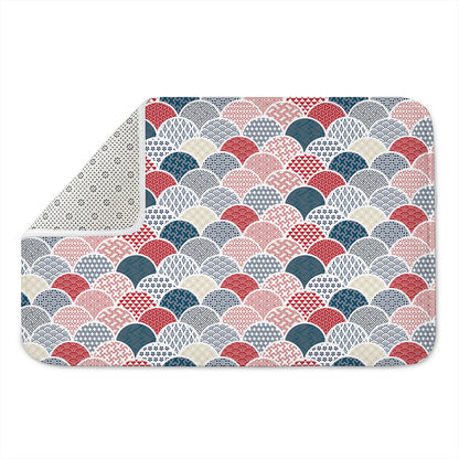 Japanese Geometric Pattern Print Indoor Door Mat