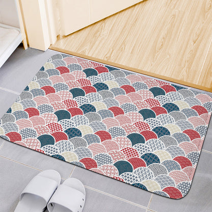 Japanese Geometric Pattern Print Indoor Door Mat
