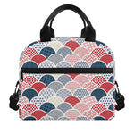 Japanese Geometric Pattern Print Insulated Lunch Bag
