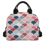 Japanese Geometric Pattern Print Insulated Lunch Bag