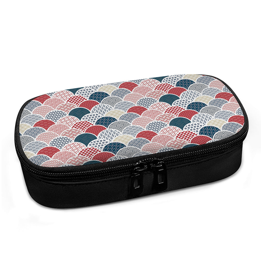 Japanese Geometric Pattern Print Insulin Cooler Travel Case