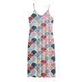 Japanese Geometric Pattern Print Jersey Midi Cami Dress