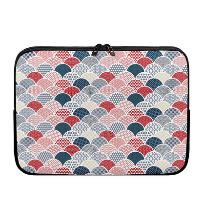 Japanese Geometric Pattern Print Laptop Sleeve