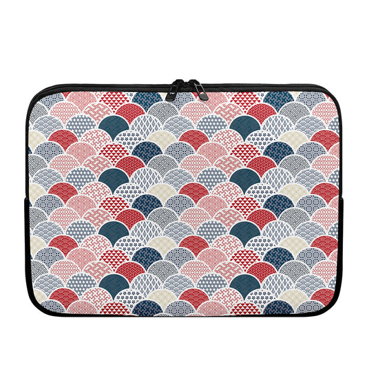 Japanese Geometric Pattern Print Laptop Sleeve