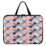 Japanese Geometric Pattern Print Laptop Sleeve With Handle