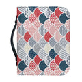 Japanese Geometric Pattern Print Leather Bible Cover
