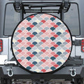 Japanese Geometric Pattern Print Leather Spare Tire Cover