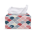 Japanese Geometric Pattern Print Leather Tissue Box Cover