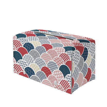 Japanese Geometric Pattern Print Leather Tissue Box Cover