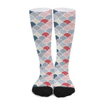 Japanese Geometric Pattern Print Long Socks