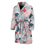 Japanese Geometric Pattern Print Men's Bathrobe