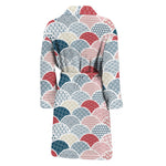Japanese Geometric Pattern Print Men's Bathrobe