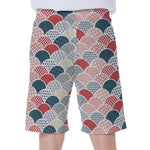 Japanese Geometric Pattern Print Men's Beach Shorts