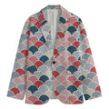 Japanese Geometric Pattern Print Men's Blazer