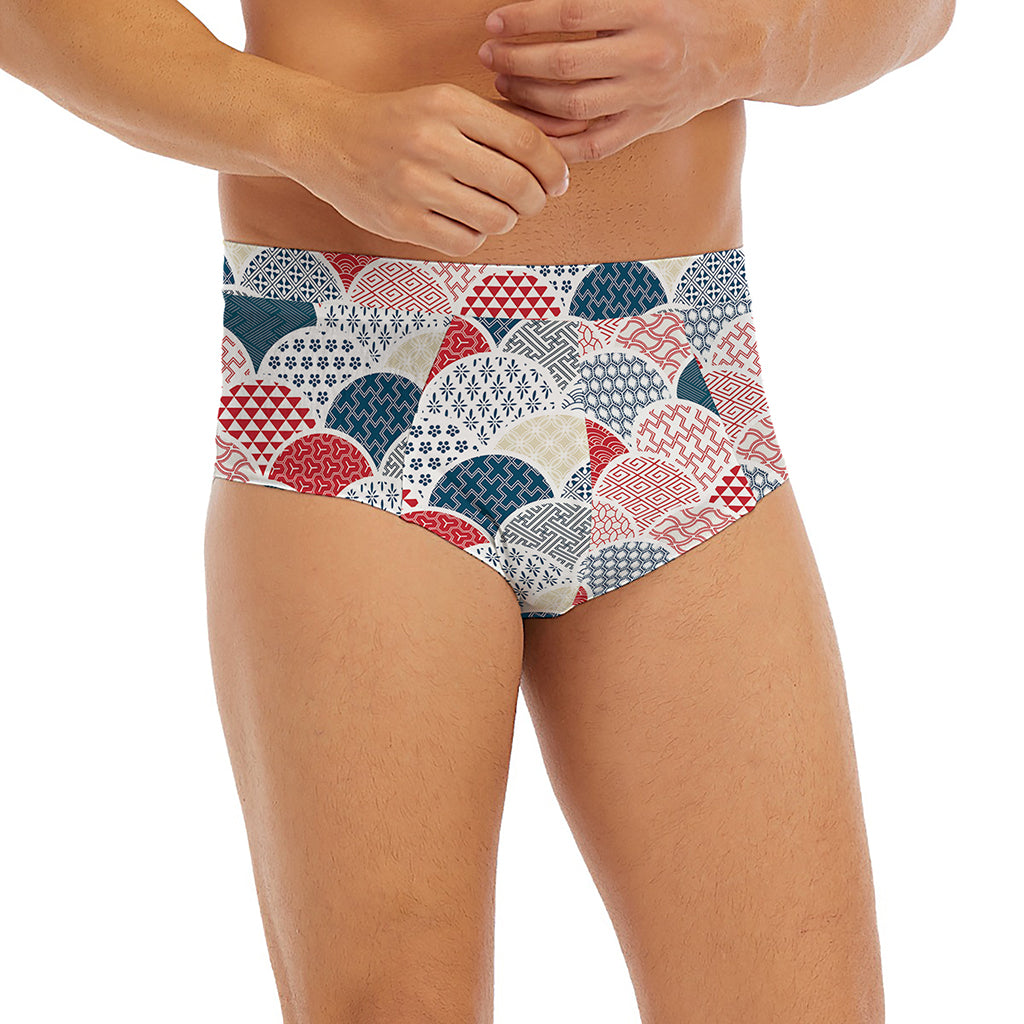 Japanese Geometric Pattern Print Men's Briefs