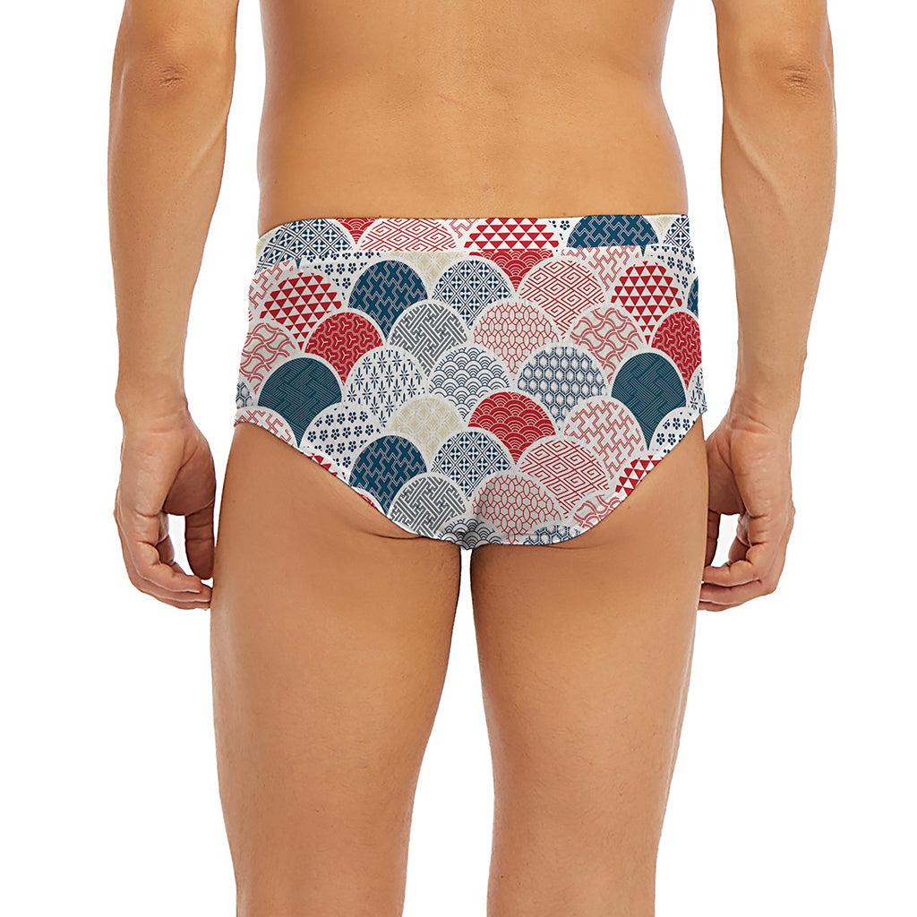 Japanese Geometric Pattern Print Men's Briefs