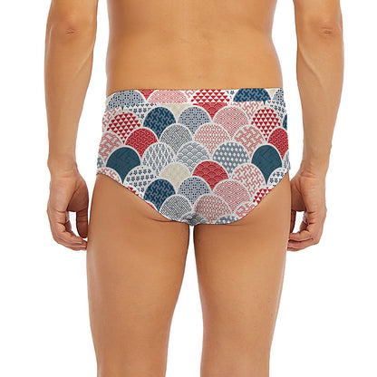 Japanese Geometric Pattern Print Men's Briefs