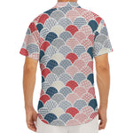 Japanese Geometric Pattern Print Men's Deep V-Neck Shirt