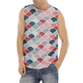 Japanese Geometric Pattern Print Men's Fitness Tank Top