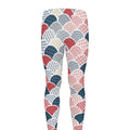 Japanese Geometric Pattern Print Men's Leggings
