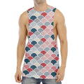 Japanese Geometric Pattern Print Men's Muscle Tank Top
