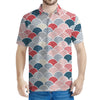 Japanese Geometric Pattern Print Men's Polo Shirt