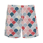 Japanese Geometric Pattern Print Men's Sports Shorts