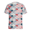 Japanese Geometric Pattern Print Men's Athletic T-Shirt