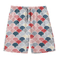 Japanese Geometric Pattern Print Men's Swim Trunks