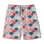 Japanese Geometric Pattern Print Men's Swim Trunks