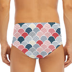 Japanese Geometric Pattern Print Men's Triangle Swim Briefs