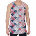 Japanese Geometric Pattern Print Men's Velvet Tank Top