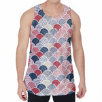 Japanese Geometric Pattern Print Men's Velvet Tank Top