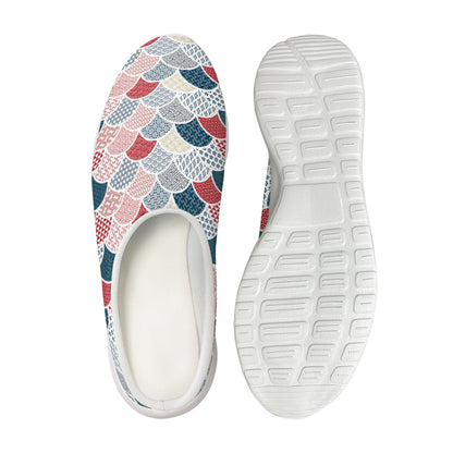 Japanese Geometric Pattern Print Mesh Casual Shoes