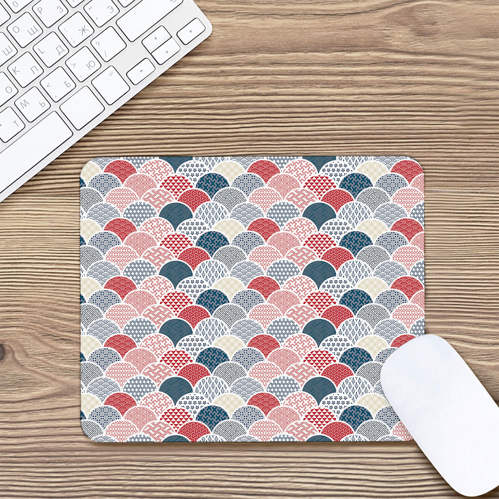 Japanese Geometric Pattern Print Mouse Pad