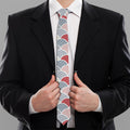 Japanese Geometric Pattern Print Necktie