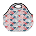 Japanese Geometric Pattern Print Neoprene Lunch Bag