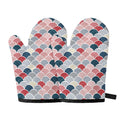 Japanese Geometric Pattern Print Oven Mitts