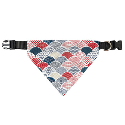 Japanese Geometric Pattern Print Over The Collar Dog Bandana