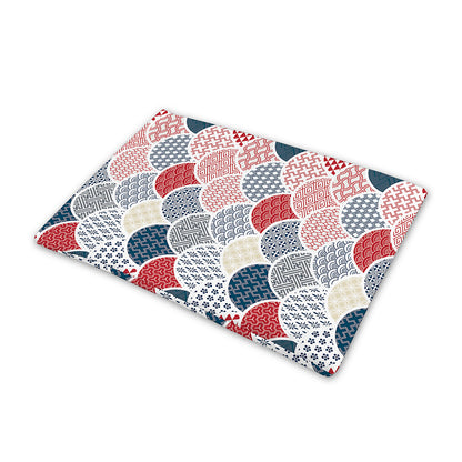 Japanese Geometric Pattern Print Pet Cooling Mat Cover