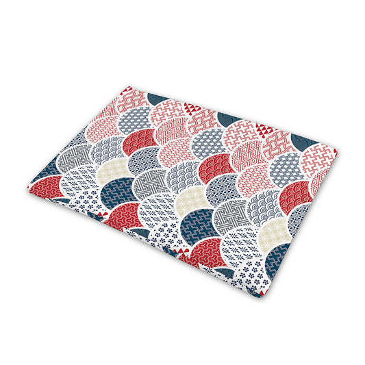 Japanese Geometric Pattern Print Pet Cooling Mat Cover